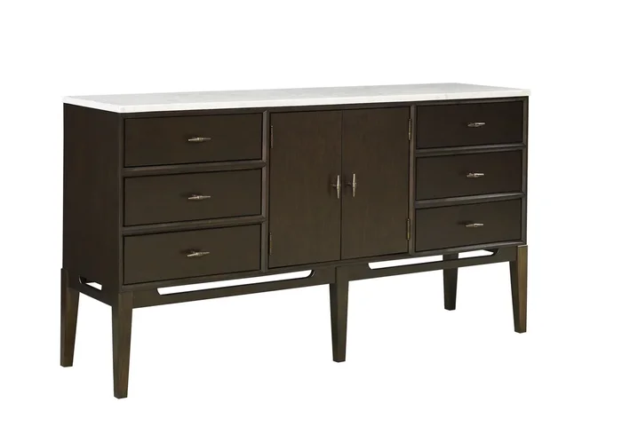 Transitional Sideboard with Silverware Tray and A/C Outlets
