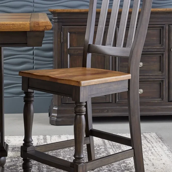 Transitional Slat-Back Barstool
