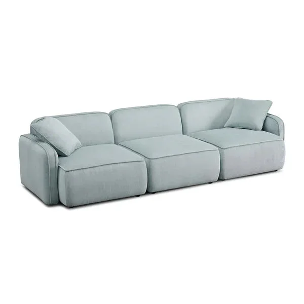 Travie Light Green Performance Corduroy Velvet Modular Sofa