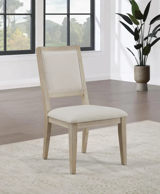 Trofello Cushioned Dining Side Chair White Washed