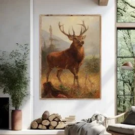 Trophy Stag Deerway Printed Canvas Wall Art