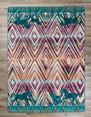 Trotting Horses Rug – 8 x 11