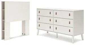 Twin Bookcase Headboard With Dresser