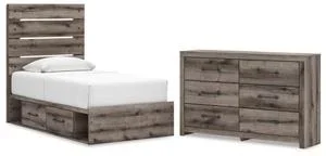 Twin Panel Bed With Storage With Dresser