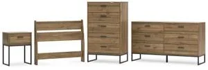 Twin Panel Headboard With Dresser, Chest and Nightstand