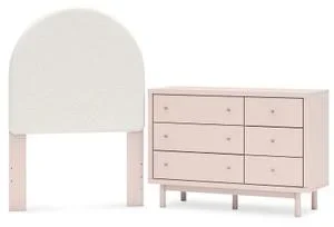 Twin Upholstered Panel Headboard With Dresser