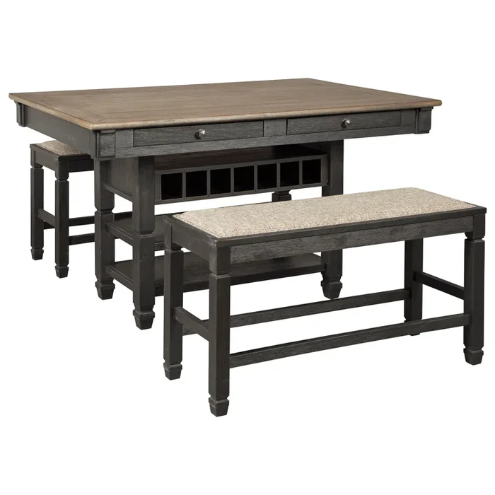 Tyler Creek 3-Piece Counter Table and Bench Set