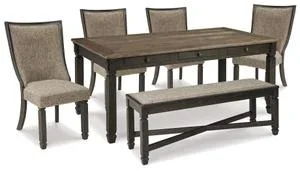 Tyler Creek Dining Table and 4 Chairs With Bench