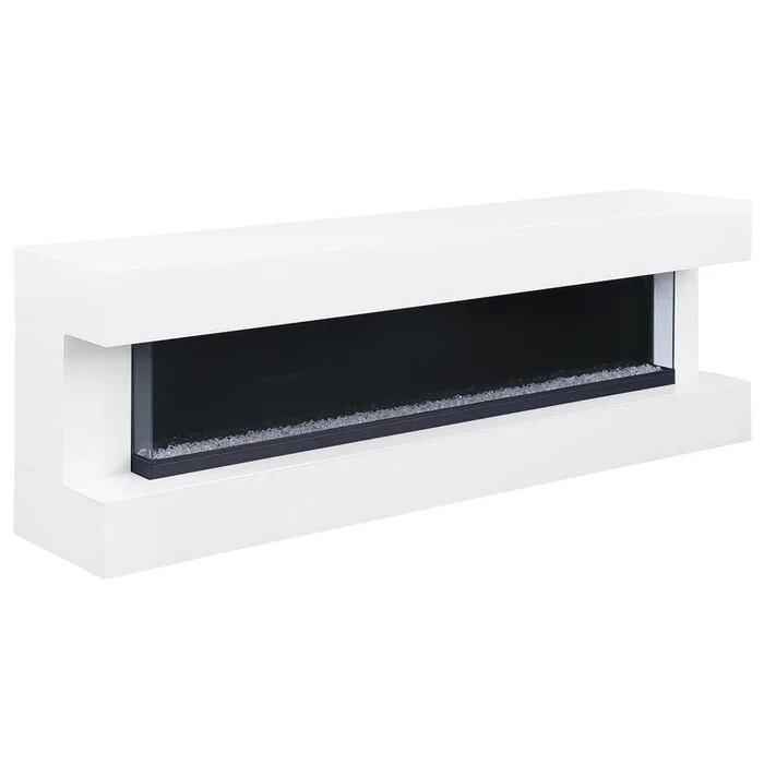 Vallerie 71″ TV Stand with Visual Flame Box White