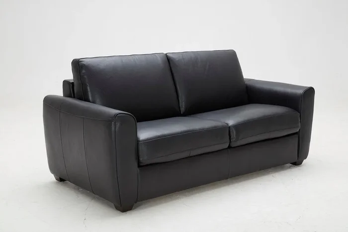 Ventura Sofa Bed in Black Leather 18232 By J&M