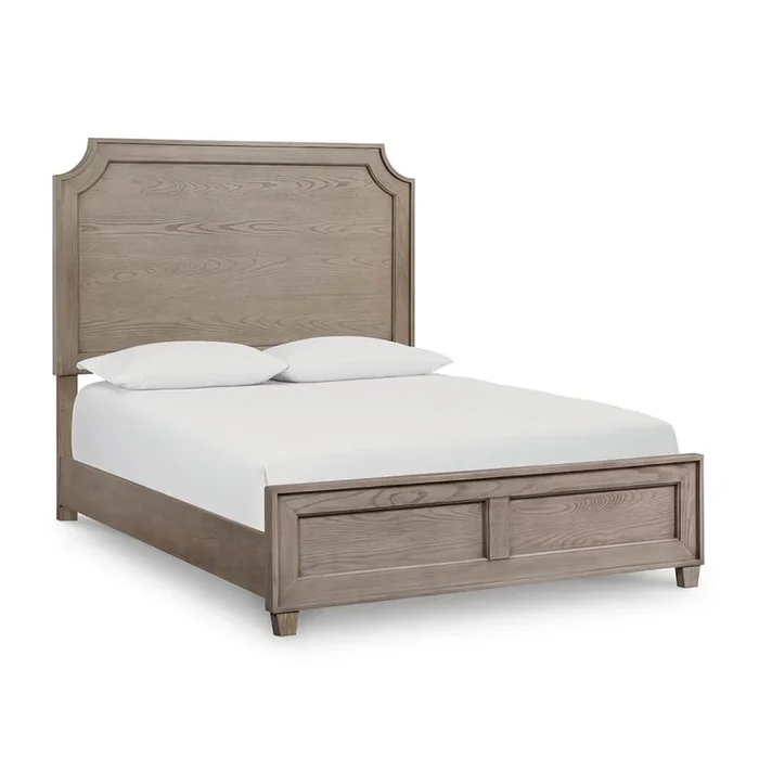 Ventura Wood Panel Queen Bed in Chalk Slate