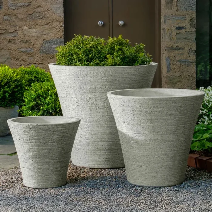 Verve Planter; Large – Greystone Patina