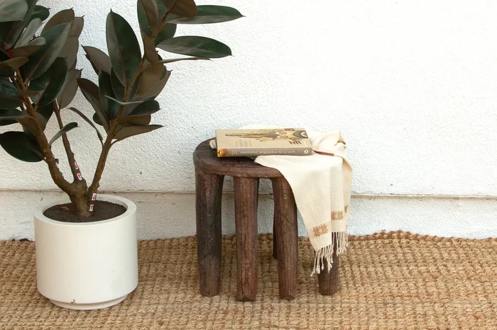 Vintage African Zebra Motif End Table (Trade)