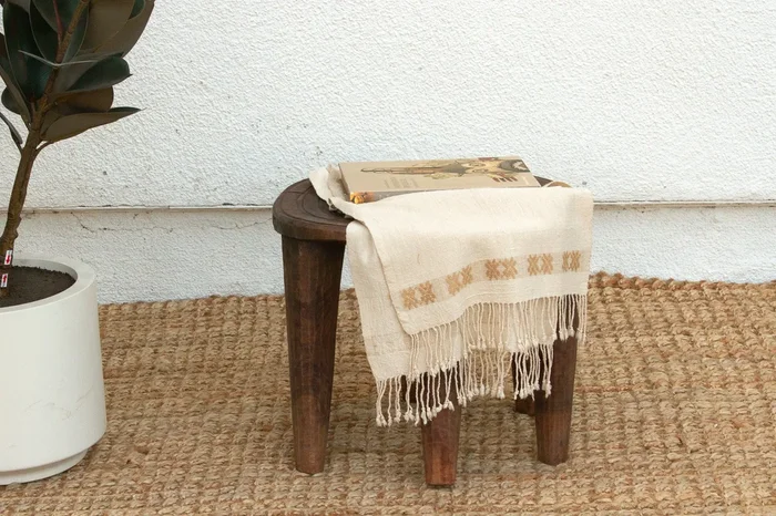 Vintage Carved Nupe Side Table