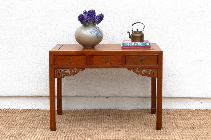 Vintage Elm & Burrwood Console Table