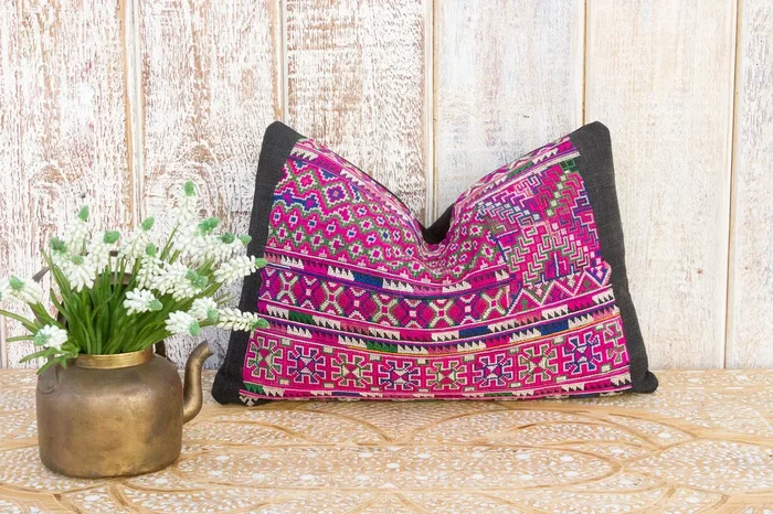 Vintage Mayan Brocade Catan Pillow