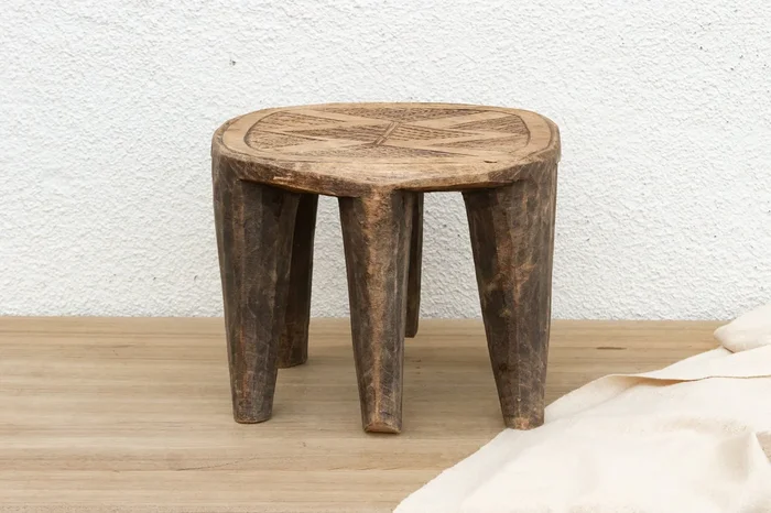 Vintage Nupe Carved Stool, Aged Patina