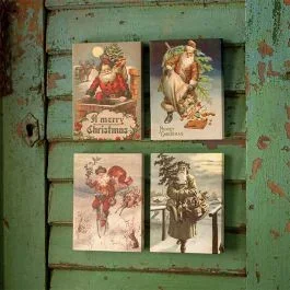 Vintage Santa Canvas Print Set of 4