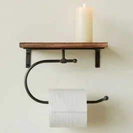 Wall Shelf With Toilet Paper Holder