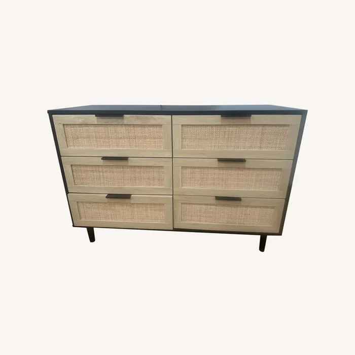 Wayfair Pair of Natural and Black Rattan Dressers
