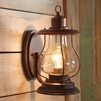 Weathered Patina Lantern Wall Sconce – 6 Inch