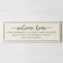 Welcome Home Inspirational Wall Plaque Sign