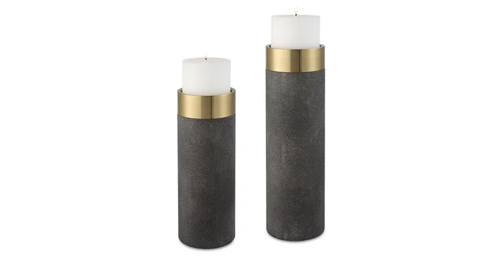 Wessex Candleholders, Gray, S/2