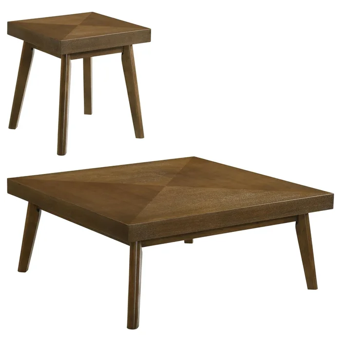 Westerly 2-Piece Square Coffee and End Table Set Walnut