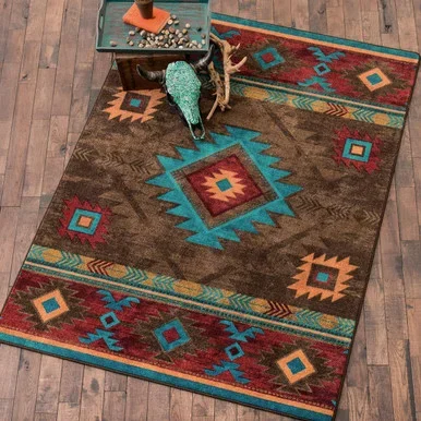 Whiskey River Turquoise Rug – 5 x 8