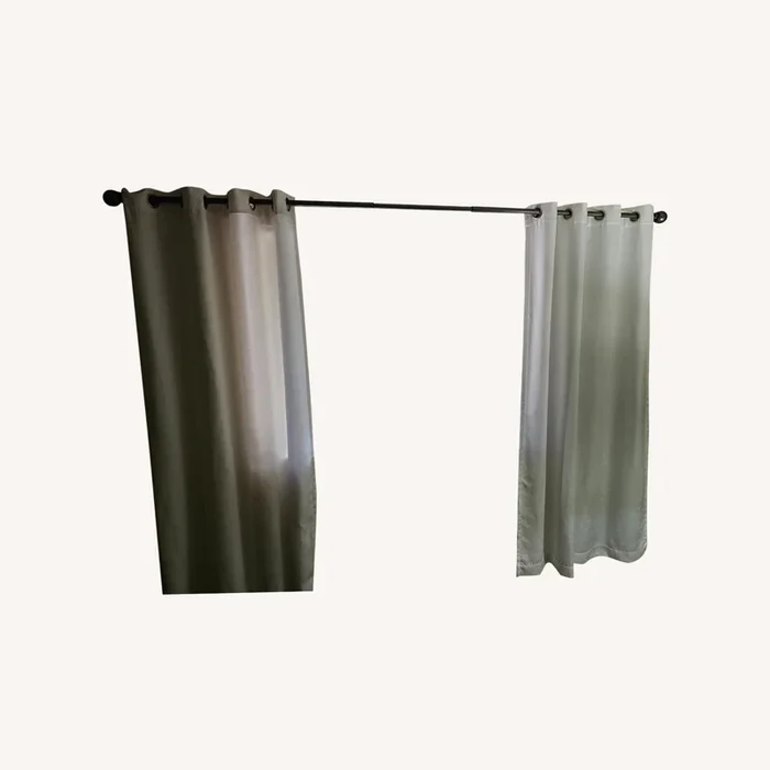 White Ring Curtains with Rod