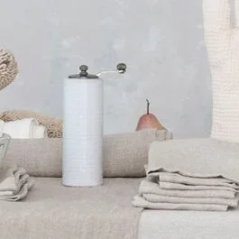 White Stoneware Spice Grinder
