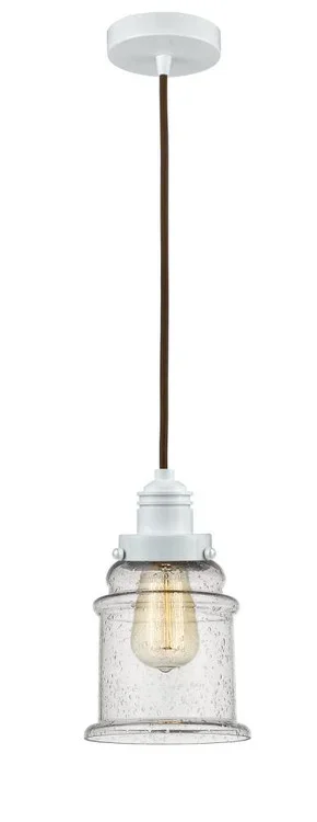 Winchester – 1 Light – 8 inch – White – Cord hung – Mini Pendant (3442|100W-10BR-2H-W-G184)