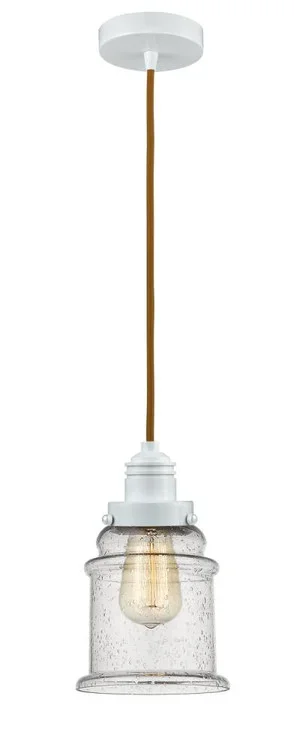 Winchester – 1 Light – 8 inch – White – Cord hung – Mini Pendant (3442|100W-10CR-2H-W-G184)