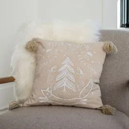 Winter Charms Tasseled Accent Pillow Cover