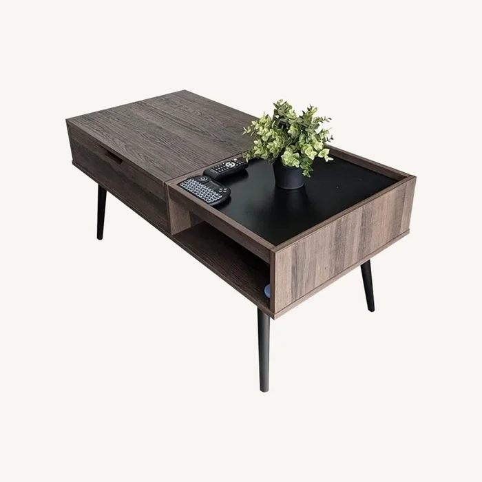 Wood Lift Top Coffee Table with Hidden Compartment