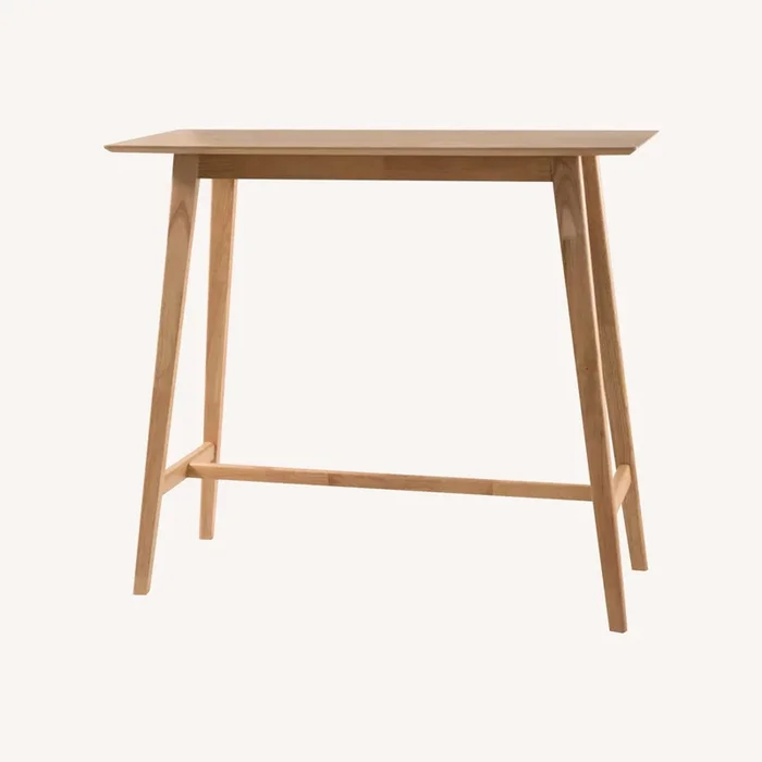 Wooden Bar Table and High Stools
