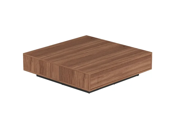 Wooden Cocktail Table w/ Melamine Base & 2 Drawers