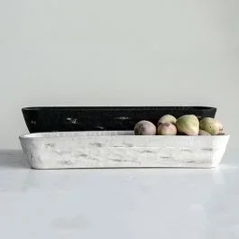 Wooden Painted Dough Bowls Set of 2
