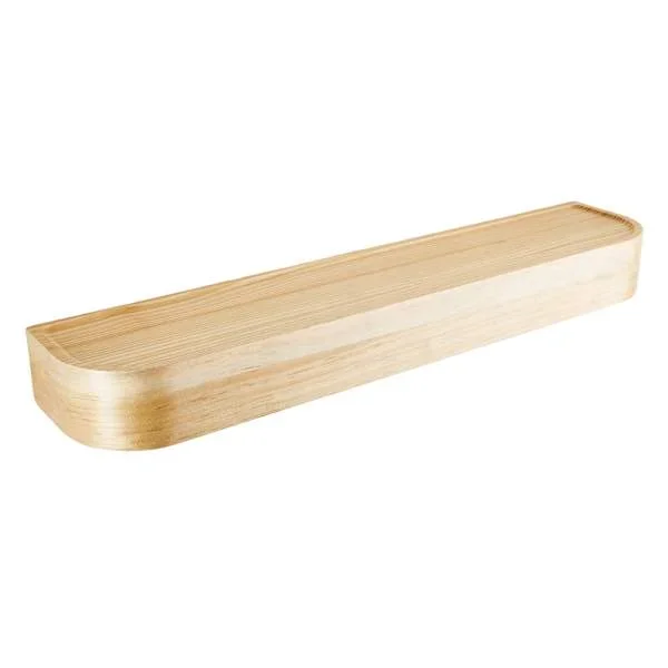 Wooden Wall Ledge with Hidden Hooks, 24×5