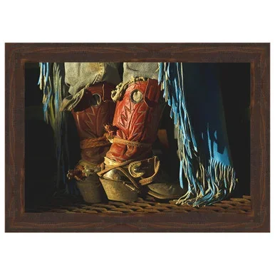 Work Boots Framed Canvas