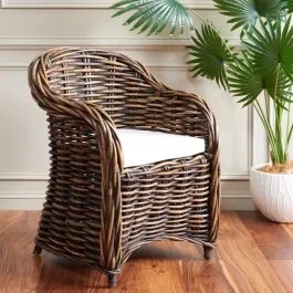 Woven Wicker Club Chair