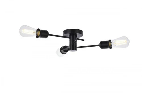 Xavier 3 lights flush mount in black (758|LD7049F18BK)