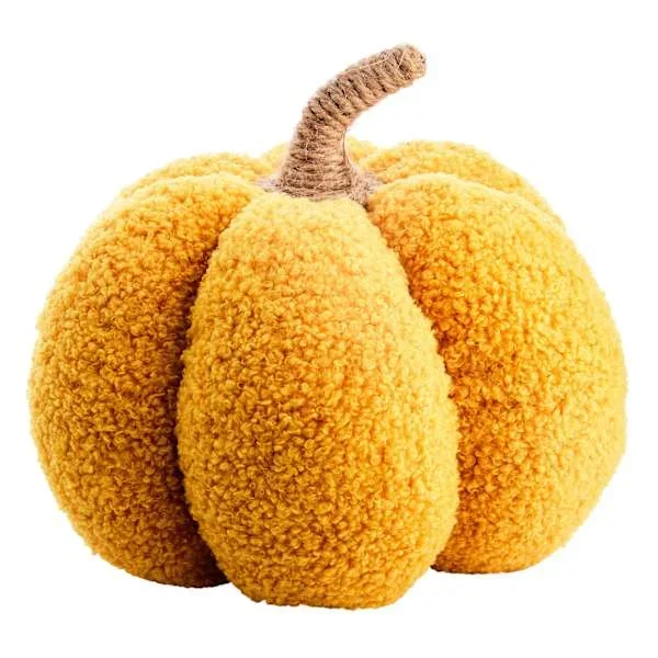 Yellow Fabric Pumpkin, 6″