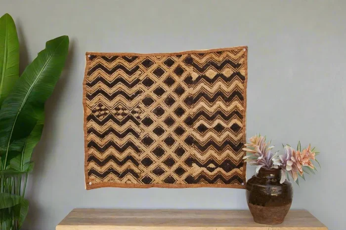 Zaire Zigzag African Kuba Cloth Panel (Trade)