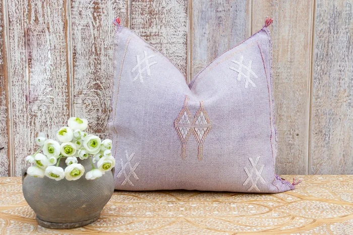 Zinu Moroccan Silk Rug Pillow