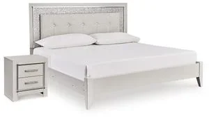 Zyniden Queen Panel Bed and Nightstand